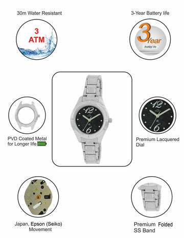 Maxima ATTIVO Women Black Dial Analogue Watch - 51942CALI